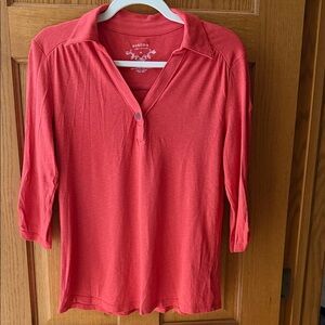 Sonoma Women's Vibrant Coral Long Sleeve Top